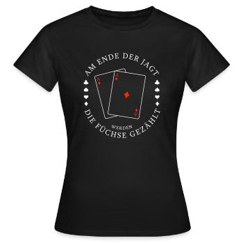 Doppelkopf Fuchs gefangen - Frauen T-Shirt - Schwarz - Vorne - AI Model Female 172 dark (172cm)
