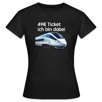49€ Ticket Deutschland Gruppengeschenk - Frauen T-Shirt - Schwarz - Vorne - AI Model Female 172 dark (172cm)