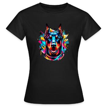 Painted Dog seven - Women's T-Shirt - black - Front - AI Model Female 172 dark (172cm)