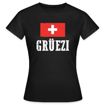 Suisse Suisse - T-shirt Femme - noir - Devant - AI Model Female 172 dark (172cm)