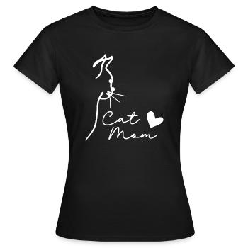 Katzenmama - Frauen T-Shirt - Schwarz - Vorne - AI Model Female 172 dark (172cm)