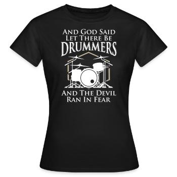 Batteurs - T-shirt Femme - noir - Devant - AI Model Female 172 dark (172cm)
