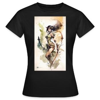 Amazonas Elfe - Frauen T-Shirt - Schwarz - Vorne - AI Model Female 172 dark (172cm)