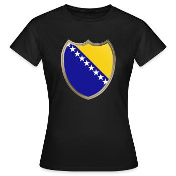 Bosnie (Bosnien_Wappen) - T-shirt Femme - noir - Devant - AI Model Female 172 dark (172cm)