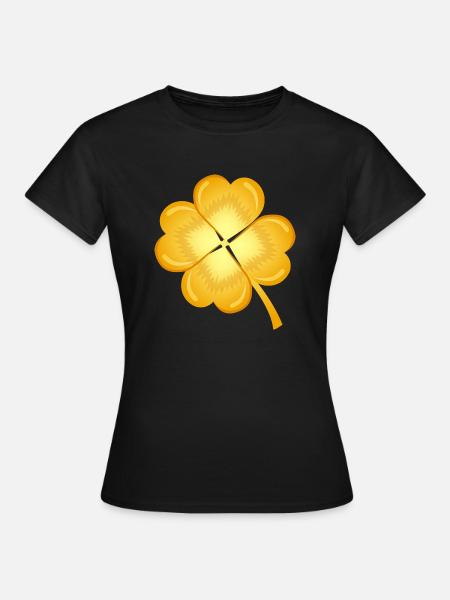 Kleeblatt Gold - Frauen T-Shirt - Schwarz