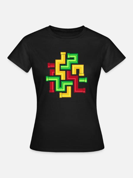 Röhren-Muster - Frauen T-Shirt - Schwarz