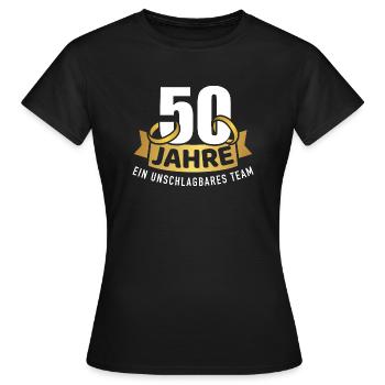 Goldene Hochzeit - Frauen T-Shirt - Schwarz - Vorne - AI Model Female 172 dark (172cm)