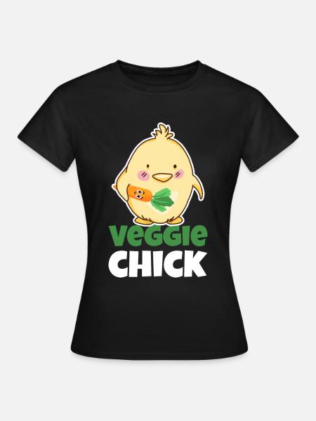 Vegetarierin Vegetarier Vegan Geschenkidee - Frauen T-Shirt - Schwarz