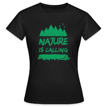Nature is Calling - Women's T-Shirt - black - Front - AI Model Female 172 dark (172cm)