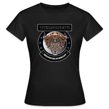 Tierschutz Leopard wild cat wilde katze - Frauen T-Shirt - Schwarz - Vorne - AI Model Female 172 dark (172cm)