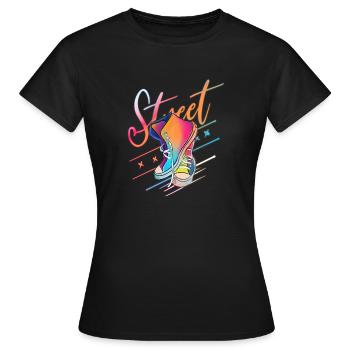 Street - Women's T-Shirt - black - Front - AI Model Female 172 dark (172cm)