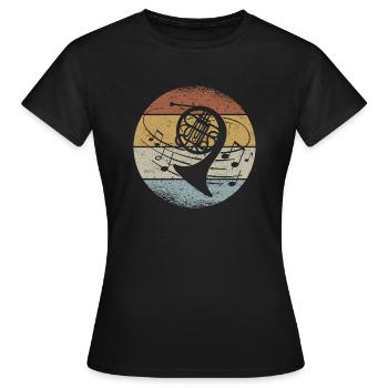 Waldhorn Hornist Orchester Musiker Horn Blasmusik - Frauen T-Shirt - Schwarz - Vorne - AI Model Female 172 dark (172cm)
