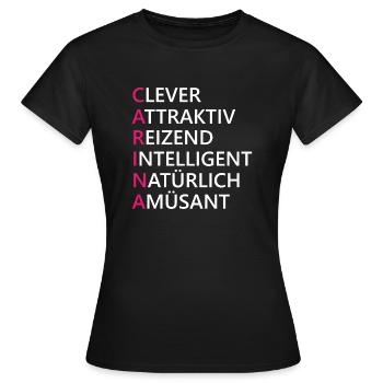 Carina Name Geschenk - Frauen T-Shirt - Schwarz - Vorne - AI Model Female 172 dark (172cm)
