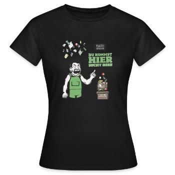 Bioabfall Biotonne Spruch Abfall Sprechblase - Frauen T-Shirt - Schwarz - Vorne - AI Model Female 172 dark (172cm)