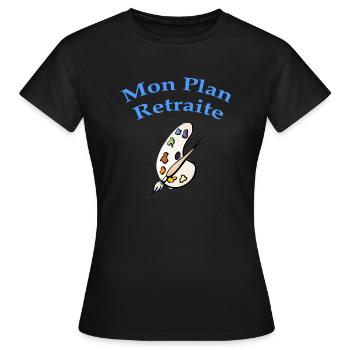 Mon plan Retraite Palette couleur - T-shirt Femme - noir - Devant - AI Model Female 172 dark (172cm)