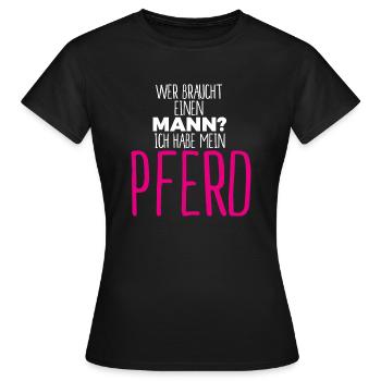 cooler spruch pferde männer geschenk - Frauen T-Shirt - Schwarz - Vorne - AI Model Female 172 dark (172cm)