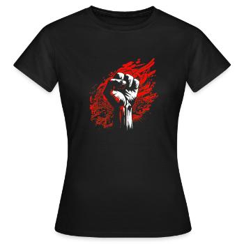 Poing levé - T-shirt Femme - noir - Devant - AI Model Female 172 dark (172cm)