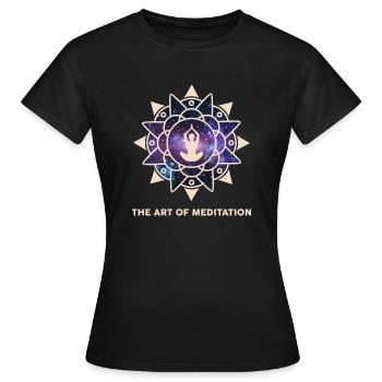 Die Kunst der Meditation Weltraum Space - Frauen T-Shirt - Schwarz - Vorne - AI Model Female 172 dark (172cm)