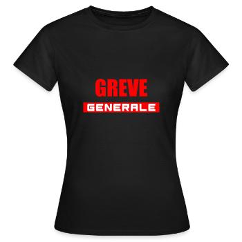 Grève générale - T-shirt Femme - noir - Devant - AI Model Female 172 dark (172cm)