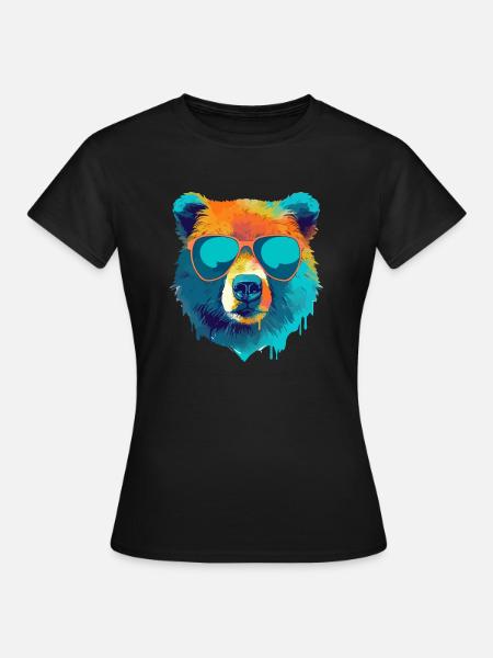 Bill der bär mit der Brille - Frauen T-Shirt - Schwarz