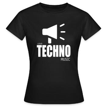 musique techno forte - T-shirt Femme - noir - Devant - AI Model Female 172 dark (172cm)