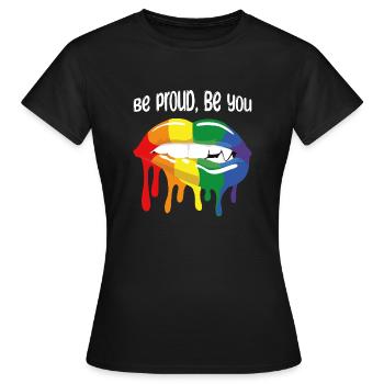 Soyez fier d’être vous, illustration LGBTQ - T-shirt Femme - noir - Devant - AI Model Female 172 dark (172cm)
