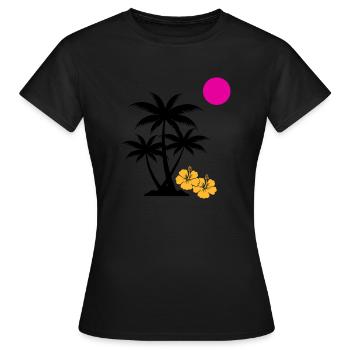 palme sunset - Frauen T-Shirt - Schwarz - Vorne - AI Model Female 172 dark (172cm)