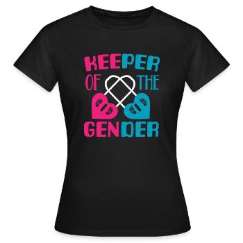 Keeper of the gender Baby announcement - T-shirt Femme - noir - Devant - AI Model Female 172 dark (172cm)