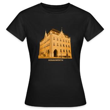 Mairie de Donauwörth, Souabe, Danube, Ries, Bavière - T-shirt Femme - noir - Devant - AI Model Female 172 dark (172cm)