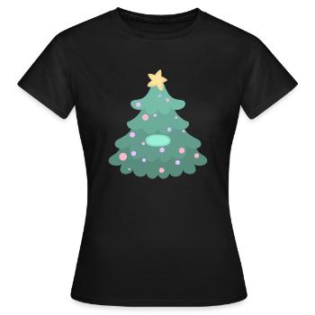 Christmas Tree - Name Tag - Women's T-Shirt - black - Front - AI Model Female 172 dark (172cm)