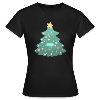 Sapin de Noël - Badge - T-shirt Femme - noir - Devant - AI Model Female 172 dark (172cm)