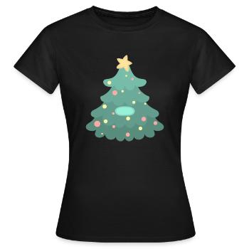 Sapin de Noël - Badge - T-shirt Femme - noir - Devant - AI Model Female 172 dark (172cm)