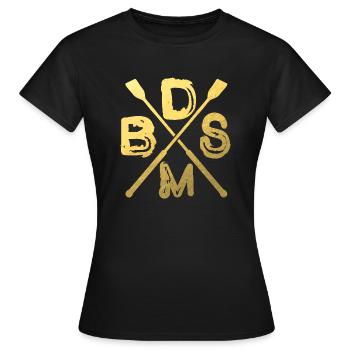 bdsm crop crops bondage SM - Women's T-Shirt - black - Front - AI Model Female 172 dark (172cm)