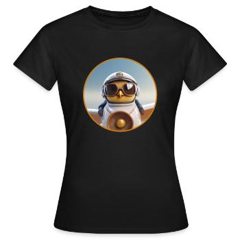 Petit poussin pilote - T-shirt Femme - noir - Devant - AI Model Female 172 dark (172cm)