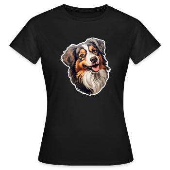 Australian Shephard treu - Frauen T-Shirt - Schwarz - Vorne - AI Model Female 172 dark (172cm)