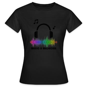 La musique est un médicament - T-shirt Femme - noir - Devant - AI Model Female 172 dark (172cm)