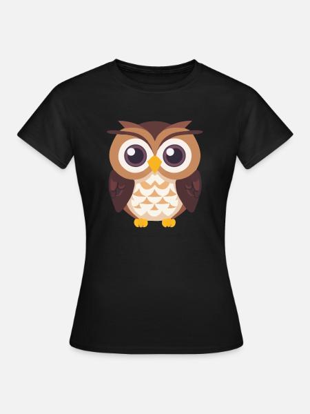 Uhu Eule Vogel baby - Frauen T-Shirt - Schwarz