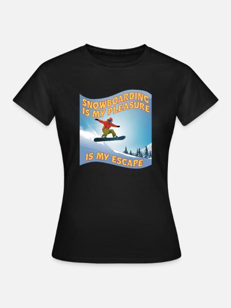 Snowboarden ist mein Vergnügen, ist meine Flucht - Frauen T-Shirt - Schwarz