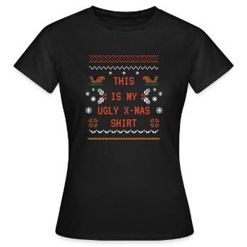 C’est ma chemise de Noël moche | Noël de mauvais goût - T-shirt Femme - noir - Devant - AI Model Female 172 dark (172cm)