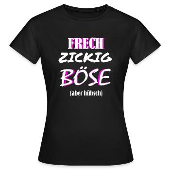 Effronté et méchant ? mais jolie - T-shirt Femme - noir - Devant - AI Model Female 172 dark (172cm)