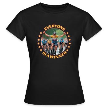 Jeder ist ein Gewinner - Frauen T-Shirt - Schwarz - Vorne - AI Model Female 172 dark (172cm)