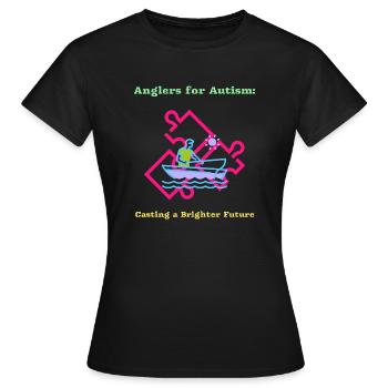 Angler für Autismus sorgen für eine bessere Zukunft - Frauen T-Shirt - Schwarz - Vorne - AI Model Female 172 dark (172cm)