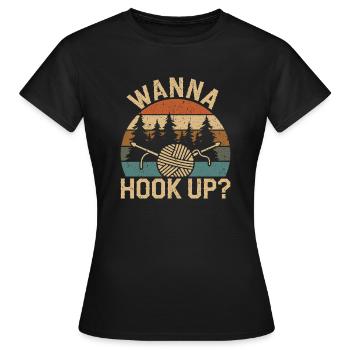 Fil et humour combinés - T-shirt Femme - noir - Devant - AI Model Female 172 dark (172cm)