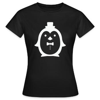 Pengu Gentleman - T-shirt Femme - noir - Devant - AI Model Female 172 dark (172cm)