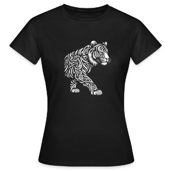 Tigre tribal - T-shirt Femme - noir - Devant - AI Model Female 172 dark (172cm)