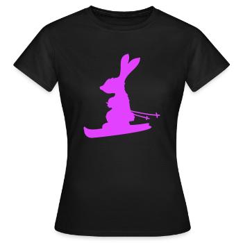 lapin ski lapin ski hiver ski neige - T-shirt Femme - noir - Devant - AI Model Female 172 dark (172cm)