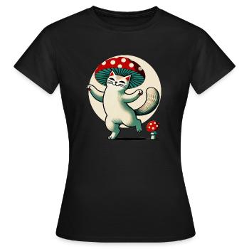 Mushroom Kitty Cat - Women's T-Shirt - black - Front - AI Model Female 172 dark (172cm)