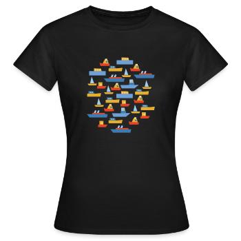 Boote - Frauen T-Shirt - Schwarz - Vorne - AI Model Female 172 dark (172cm)