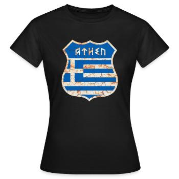 Athènes - T-shirt Femme - noir - Devant - AI Model Female 172 dark (172cm)