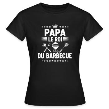 bbq roi du barbecue papa - T-shirt Femme - noir - Devant - AI Model Female 172 dark (172cm)